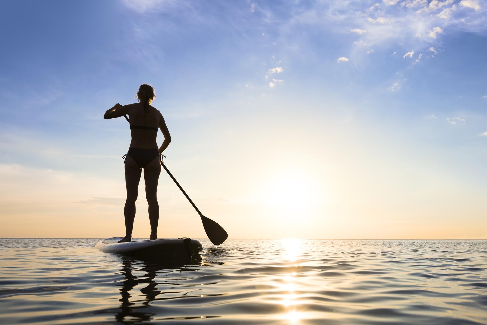 a picture of stand up paddle boarding tv